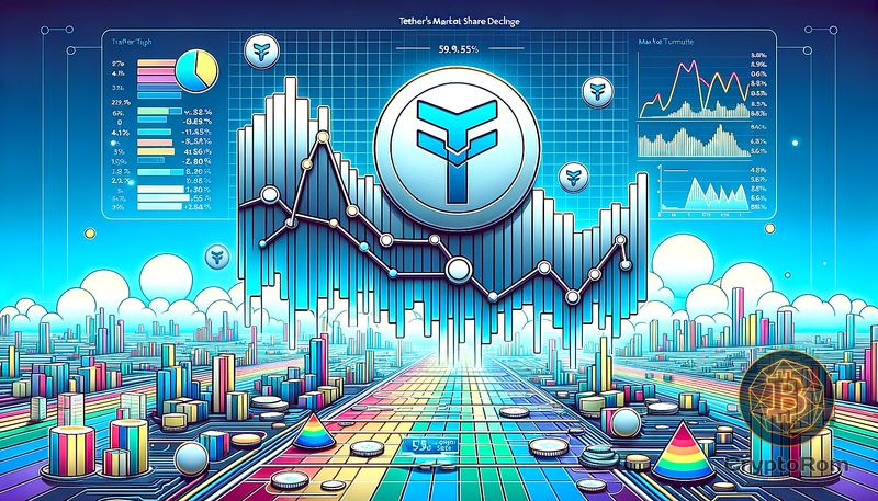 📉 Доля Tether на рынке стейблкоинов упала ниже 60% впервые с 2023 года