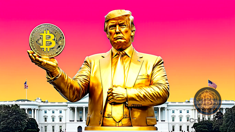 🗽 Золотая статуя Трампа с биткоином у Капитолия