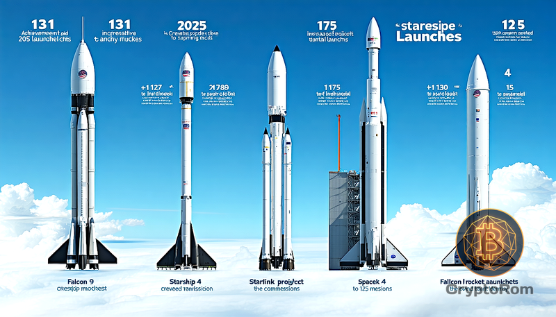 🚀 Количество запусков SpaceX в 2025 году