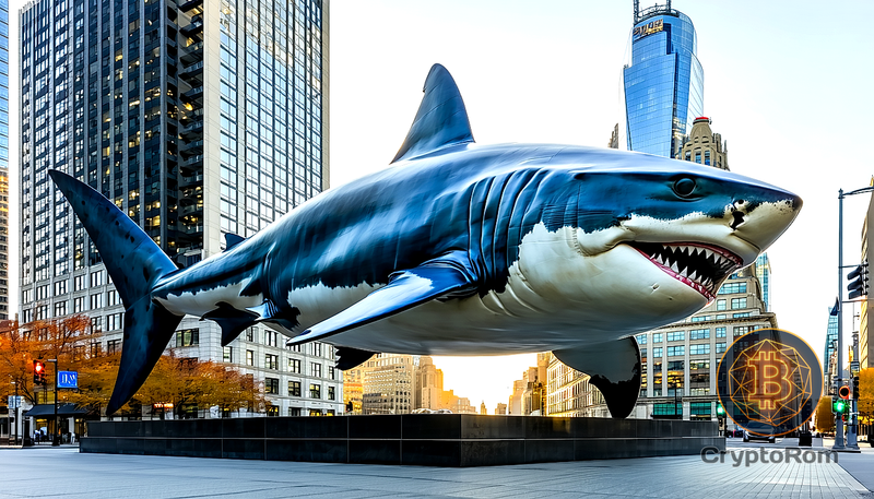 🦈 Биткоин-энтузиасты отдают дань уважения «верховному хищнику денег» с помощью статуи акулы
