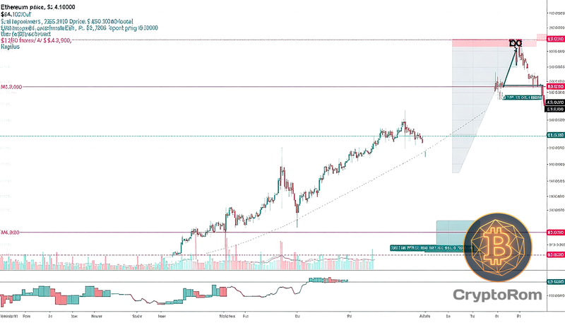 📉 Ethereum снижается: рынок ослабевает после падения ниже $4,000