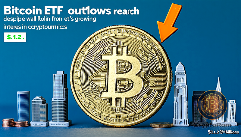 📉 Исходы из Bitcoin ETF достигли $1,2 млрд, несмотря на усиление интереса Wall Street к криптовалютам