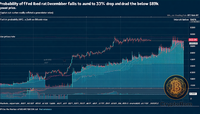 📉 Вероятность снижения ставки ФРС в декабре упала до 33% на фоне падения BTC ниже $89K