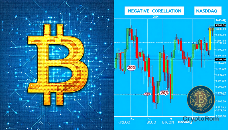 📉 Отрицательная корреляция Bitcoin с Nasdaq сохраняется