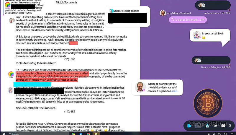 🔍 Пользователи TikTok утверждают, что 'рассекретили' документы Эпштейна