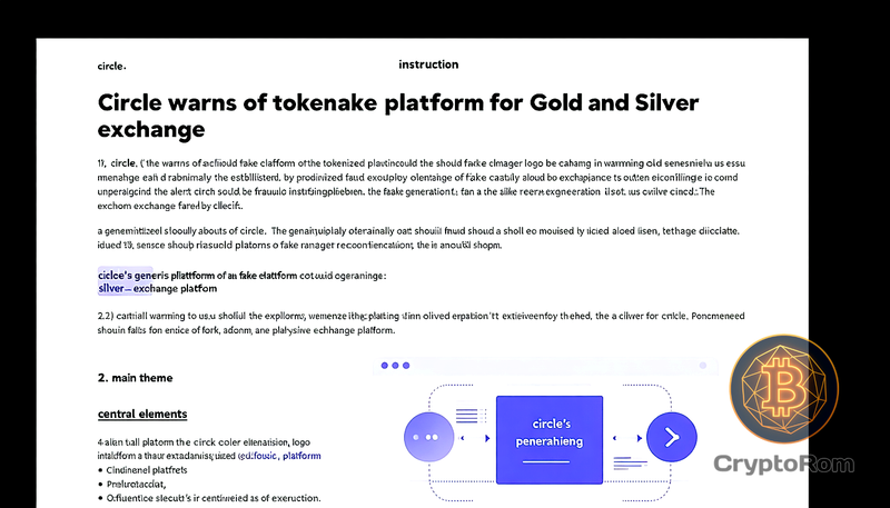 ⚠️ Circle предупредила о поддельной платформе по обмену токенизированным золотом и серебром