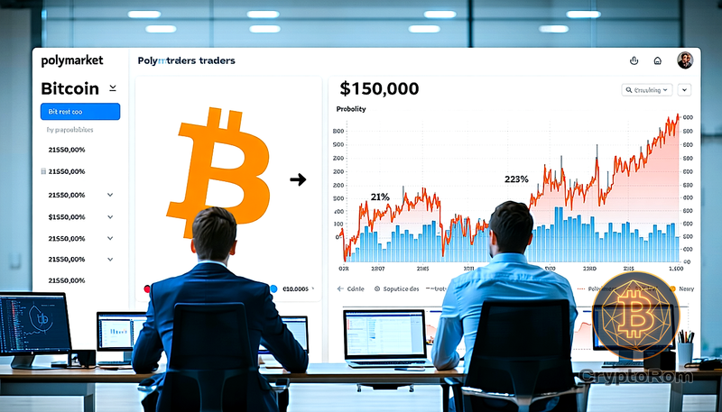 📉 Трейдеры Polymarket прогнозируют низкую вероятность роста Bitcoin до $150K в этом году