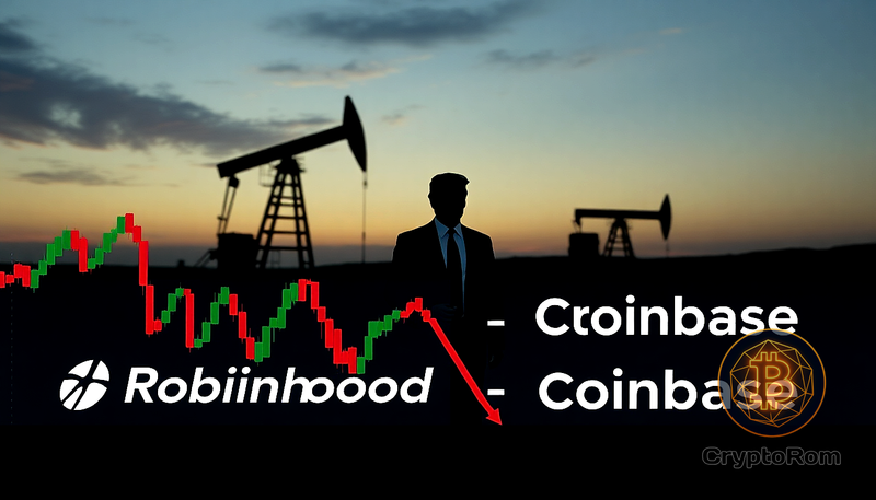 📉 Robinhood и Coinbase возглавляют падение акций криптокомпаний после отказа Трампа по плану Ирана