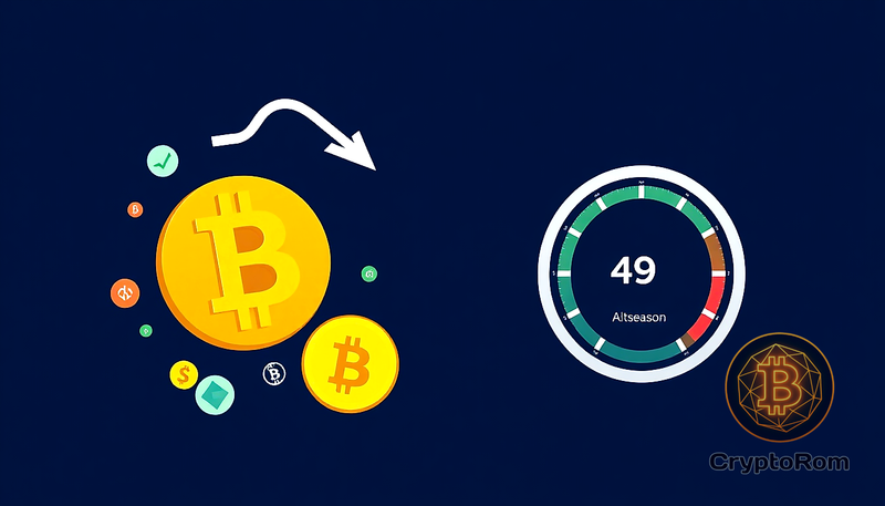 📊 Индекс Альтсезона на уровне 49 — трейдерам нужна доминация Bitcoin ниже 55% для ротации