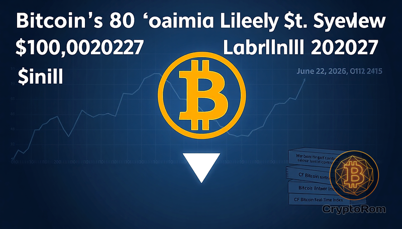 📉 Биткоин оценили с вероятностью 80% как остающийся ниже $100,000 до 2027 года
