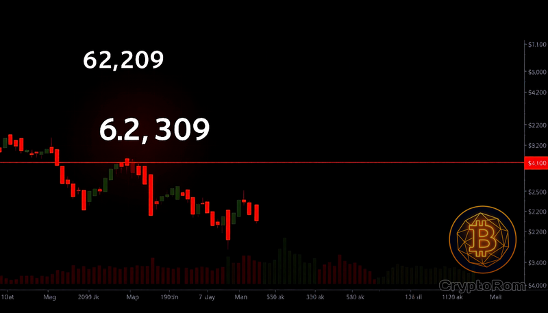 📉 Bitcoin испытывает давление на уровне поддержки $62,000