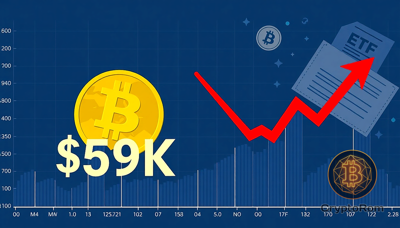 📉 Bitcoin снизился до $59K на фоне оттока средств из ETF