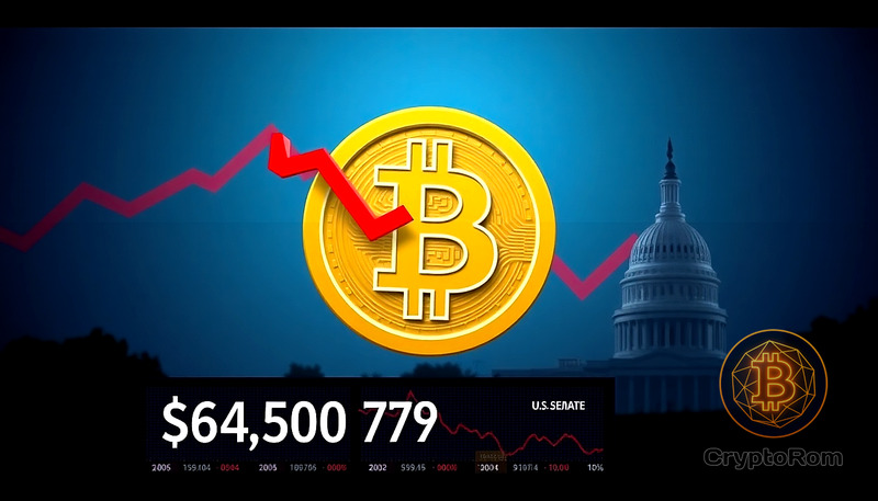 📉 Bitcoin падает ниже $64,700 на фоне задержки обсуждений закона CLARITY