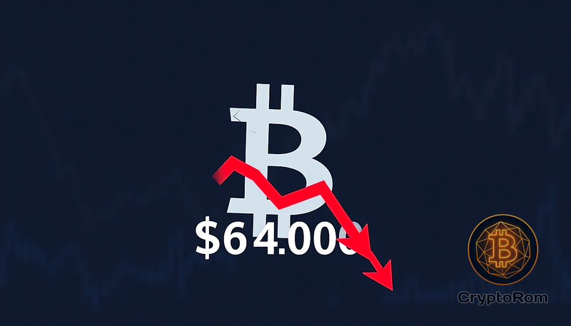 📉 Биткоин падает ниже $64,000, вызвав ликвидации на $87 млн