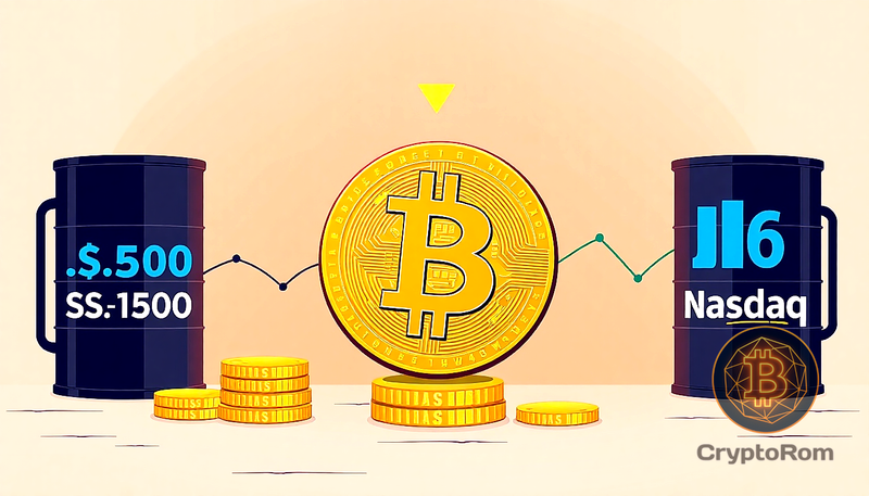 📉 Bitcoin снижает корреляцию с фондовыми индексами на фоне роста цен на нефть