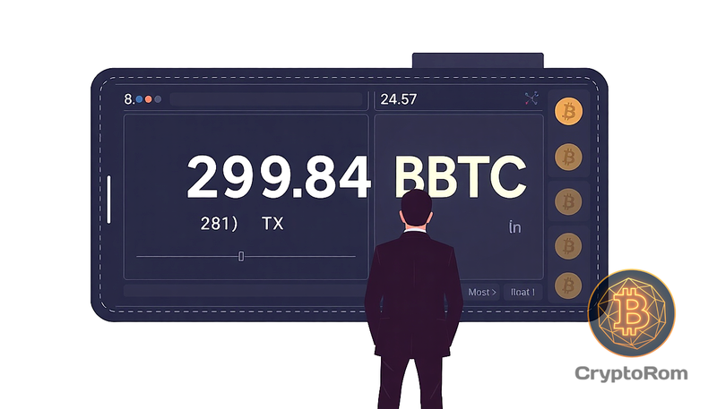🔍 Перемещение 299.84 BTC вызывает вопросы о стратегии Saylor