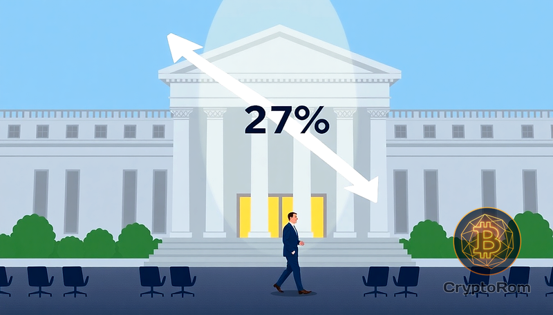 📉 Вероятность принятия закона CLARITY о криптовалютах снизилась до 27%