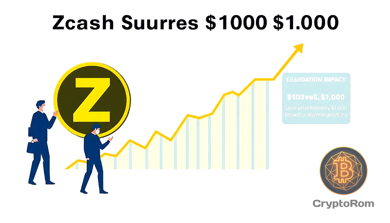 📈 Zcash достиг $1000 после роста на 20%