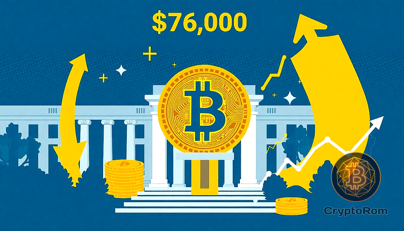 📈 Bitcoin удерживает $76,000 после повышения ставки ФРС