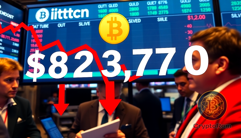 📉 Цена Bitcoin обрушилась до $82,780 на фоне падения золота и серебра
