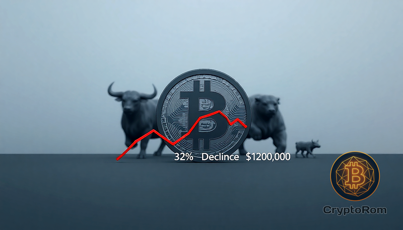 📉 Почему биткоин упал 'всего' на 32% год спустя после рекордной отметки в $126,000