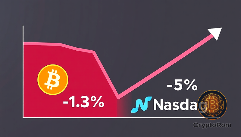📉 Bitcoin снизился на фоне падения Nasdaq-100